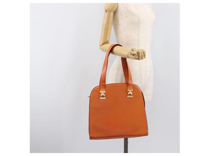 Céline CELINE Star Ball Tote Bag aus Leder Orange Goldfarben Auth 202281A - Ansicht 24