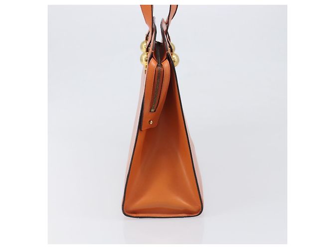Céline CELINE Star Ball Tote Bag aus Leder Orange Goldfarben Auth 202281A - Ansicht 3