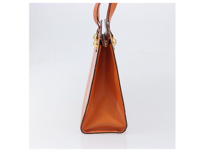 Céline CELINE Star Ball Tote Bag aus Leder Orange Goldfarben Auth 202281A - Ansicht 4