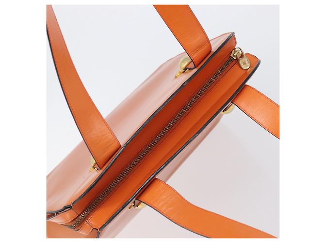 Céline CELINE Star Ball Tote Bag aus Leder Orange Goldfarben Auth 202281A - Ansicht 6