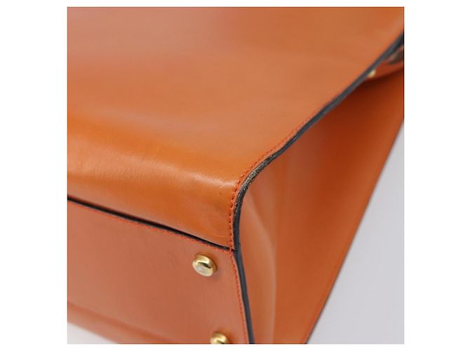 Céline CELINE Star Ball Tote Bag aus Leder Orange Goldfarben Auth 202281A - Ansicht 8