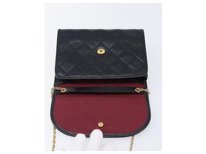 Borsa a tracolla CHANEL Matelasse con catena in pelle d'agnello nera e oro CC Auth 200579V Nero D'oro - vista 10