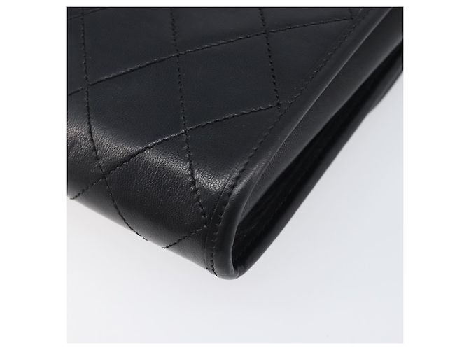 Borsa a tracolla CHANEL Matelasse con catena in pelle d'agnello nera e oro CC Auth 200579V Nero D'oro - vista 15