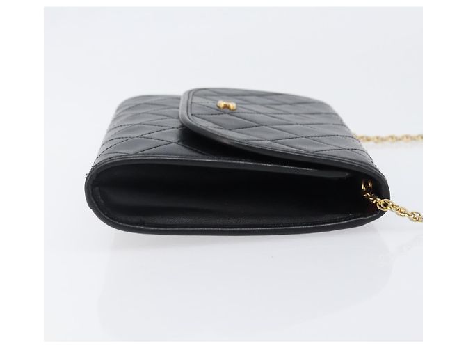 Borsa a tracolla CHANEL Matelasse con catena in pelle d'agnello nera e oro CC Auth 200579V Nero D'oro - vista 3