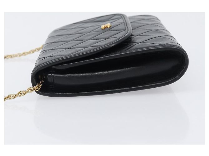 Borsa a tracolla CHANEL Matelasse con catena in pelle d'agnello nera e oro CC Auth 200579V Nero D'oro - vista 4