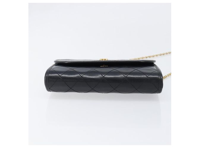 Borsa a tracolla CHANEL Matelasse con catena in pelle d'agnello nera e oro CC Auth 200579V Nero D'oro - vista 5