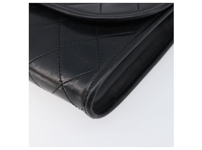 Borsa a tracolla CHANEL Matelasse con catena in pelle d'agnello nera e oro CC Auth 200579V Nero D'oro - vista 9