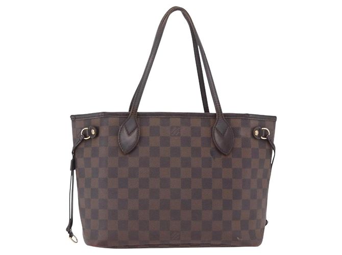 Borsa Tote LOUIS VUITTON Damier Ebene Neverfull PM N51109 LV Auth 203282 - vista 2