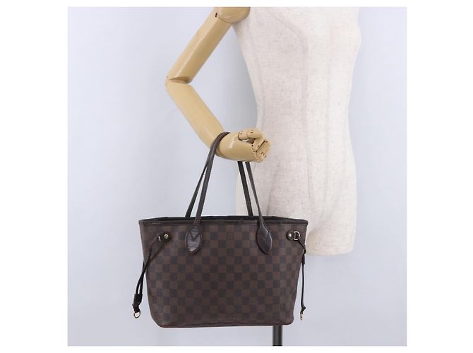 Borsa Tote LOUIS VUITTON Damier Ebene Neverfull PM N51109 LV Auth 203282 - vista 30