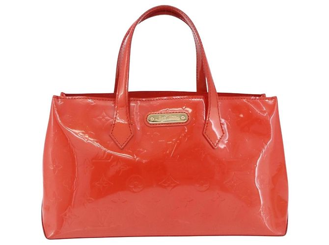 Borsa LOUIS VUITTON Vernis Bluebird Wilshire PM Bag Orenge Sunset M93644 Auth 197286 - vista 13
