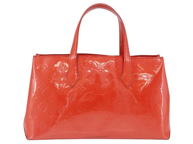 Borsa LOUIS VUITTON Vernis Bluebird Wilshire PM Bag Orenge Sunset M93644 Auth 197286 - vista 2