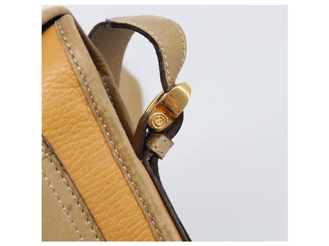 Borsa a tracolla LOEWE in pelle beige tono oro Auth ka6169 - vista 11