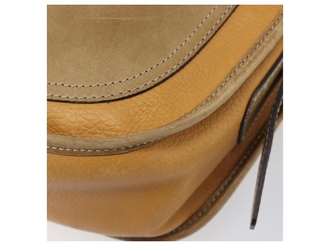 Borsa a tracolla LOEWE in pelle beige tono oro Auth ka6169 - vista 14