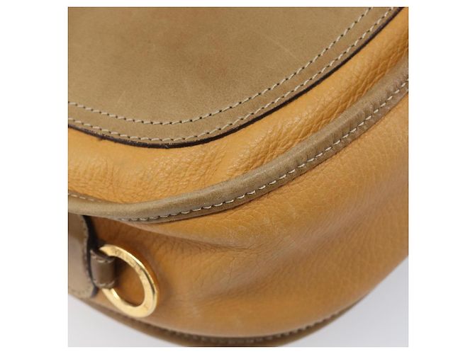 Borsa a tracolla LOEWE in pelle beige tono oro Auth ka6169 - vista 15