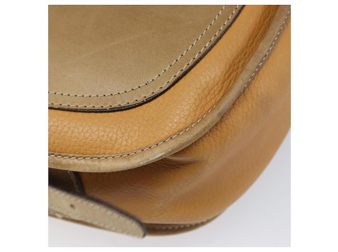Borsa a tracolla LOEWE in pelle beige tono oro Auth ka6169 - vista 17