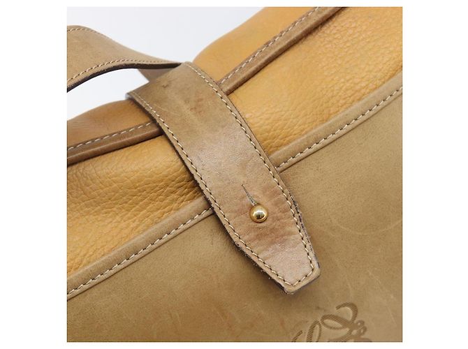 Borsa a tracolla LOEWE in pelle beige tono oro Auth ka6169 - vista 18