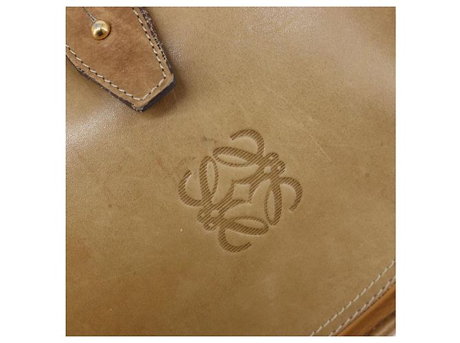 Borsa a tracolla LOEWE in pelle beige tono oro Auth ka6169 - vista 19