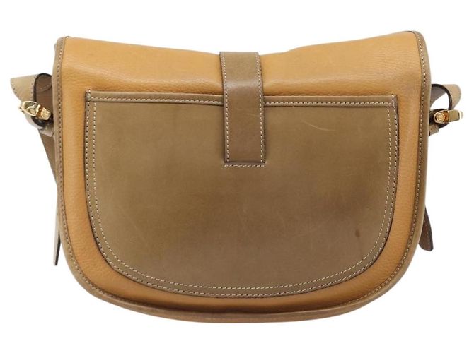 Borsa a tracolla LOEWE in pelle beige tono oro Auth ka6169 - vista 2