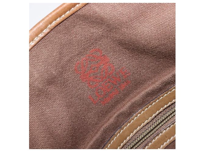 Borsa a tracolla LOEWE in pelle beige tono oro Auth ka6169 - vista 21