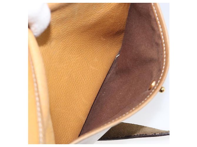 Borsa a tracolla LOEWE in pelle beige tono oro Auth ka6169 - vista 26