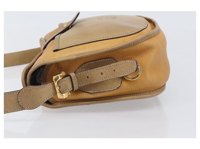 Borsa a tracolla LOEWE in pelle beige tono oro Auth ka6169 - vista 4