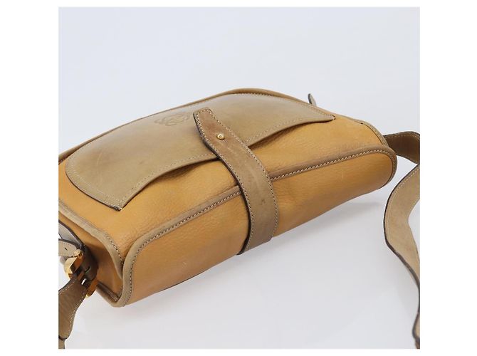 Borsa a tracolla LOEWE in pelle beige tono oro Auth ka6169 - vista 6