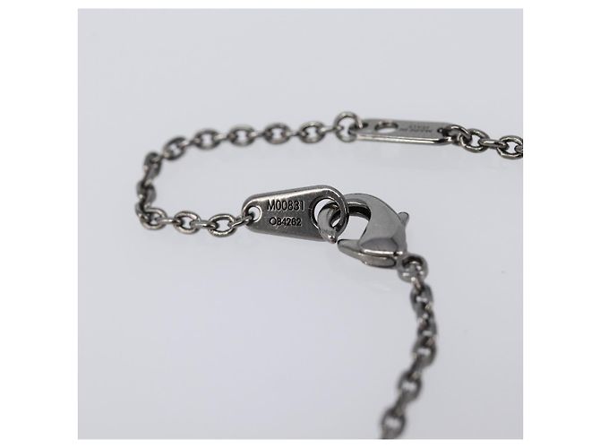 LOUIS VUITTON Collana Pendente Vivienne Metallo Nero Argento M00831 Auth 202825M - vista 11