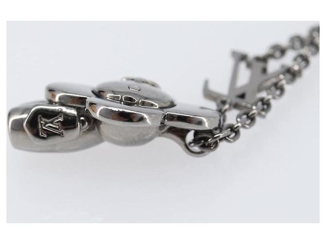 LOUIS VUITTON Collana Pendente Vivienne Metallo Nero Argento M00831 Auth 202825M - vista 19