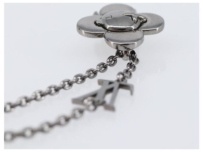 LOUIS VUITTON Collana Pendente Vivienne Metallo Nero Argento M00831 Auth 202825M - vista 21