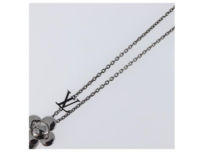 LOUIS VUITTON Collana Pendente Vivienne Metallo Nero Argento M00831 Auth 202825M - vista 4