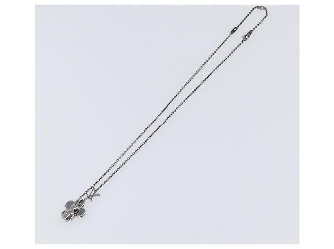 LOUIS VUITTON Collana Pendente Vivienne Metallo Nero Argento M00831 Auth 202825M - vista 9