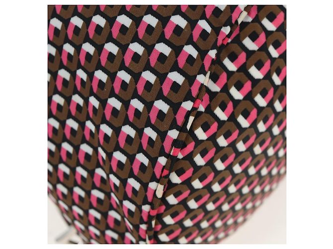 Mochila PRADA Nylon Pink Brown Auth 199345V Castaño Rosa - vista 16