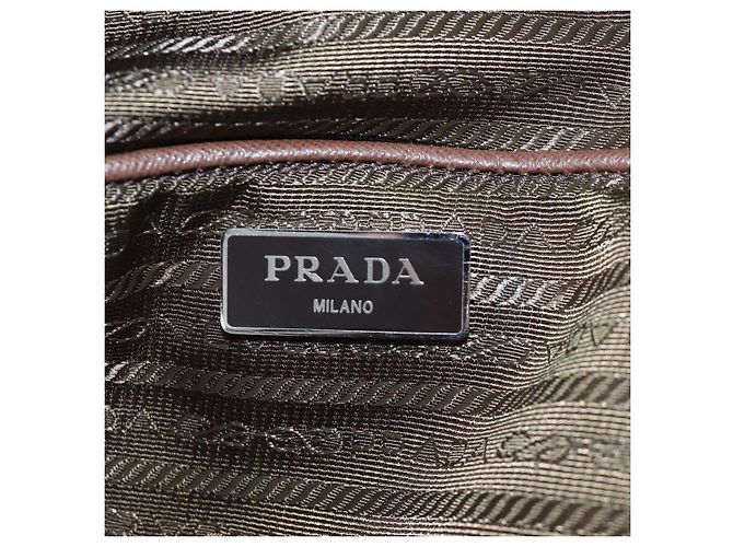 Mochila PRADA Nylon Pink Brown Auth 199345V Castaño Rosa - vista 25