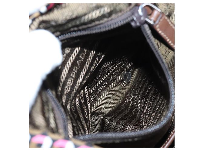 Mochila PRADA Nylon Pink Brown Auth 199345V Castaño Rosa - vista 30