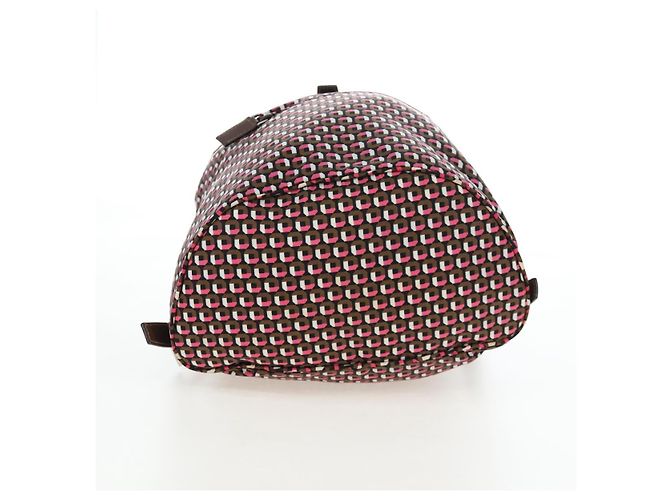 Mochila PRADA Nylon Pink Brown Auth 199345V Castaño Rosa - vista 5