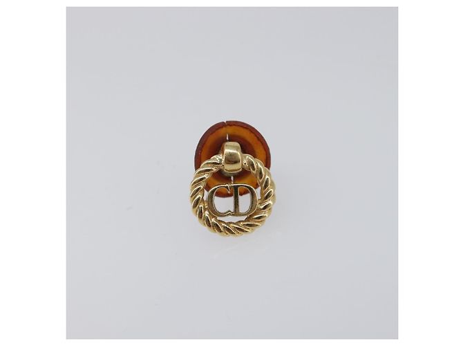Orecchini Christian Dior Metal Gold Tone Auth BA15415 - vista 2