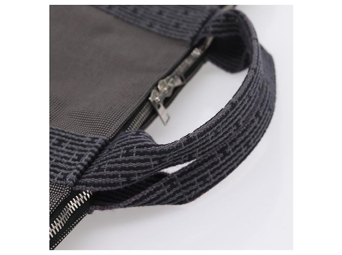 Hermès HERMES Her Line Porte Documents Handtasche Canvas Gray Silver Auth 202855A Braun Silber - Ansicht 7