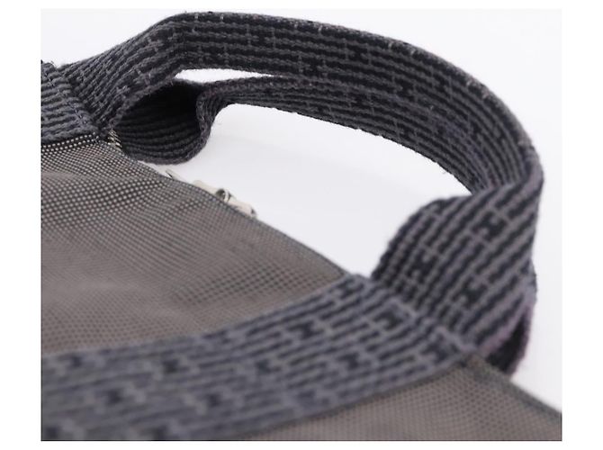 Hermès HERMES Her Line Porte Documents Handtasche Canvas Gray Silver Auth 202855A Braun Silber - Ansicht 8