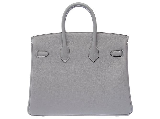 Hermès Borsa HERMES Birkin 25 in Pelle Grigia - 103898 Grigio - vista 4