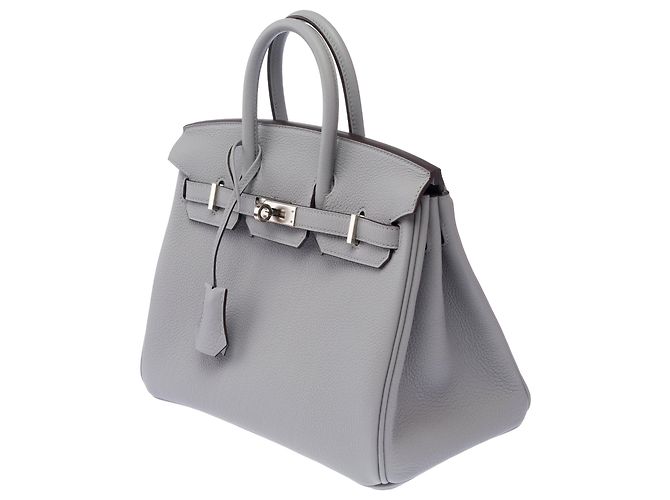 Hermès Borsa HERMES Birkin 25 in Pelle Grigia - 103898 Grigio - vista 5