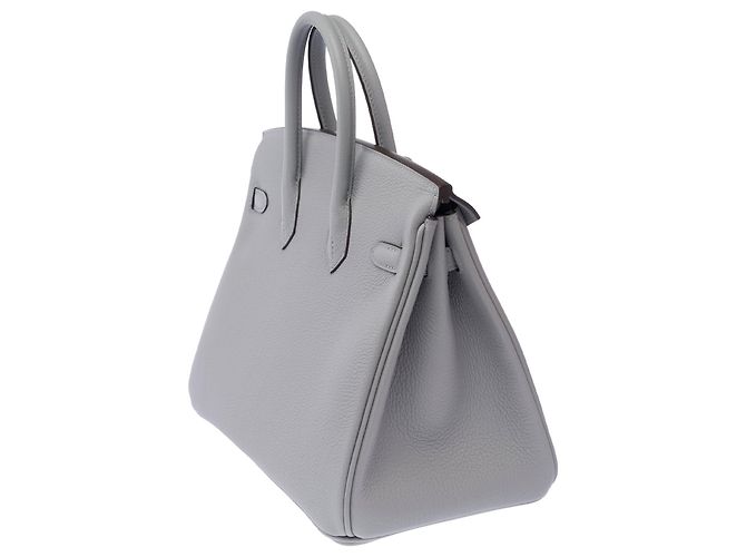 Hermès Borsa HERMES Birkin 25 in Pelle Grigia - 103898 Grigio - vista 6