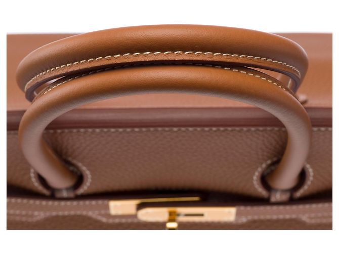 Hermès Borsa HERMES Birkin 35 in Pelle Doré - 103895 D'oro - vista 10
