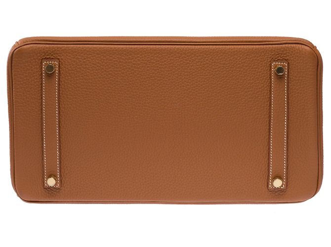 Hermès Borsa HERMES Birkin 35 in Pelle Doré - 103895 D'oro - vista 11