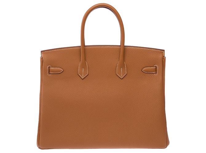 Hermès Borsa HERMES Birkin 35 in Pelle Doré - 103895 D'oro - vista 4