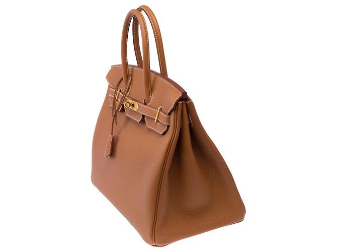 Hermès Borsa HERMES Birkin 35 in Pelle Doré - 103895 D'oro - vista 5