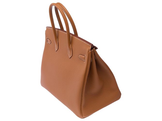 Hermès Borsa HERMES Birkin 35 in Pelle Doré - 103895 D'oro - vista 6