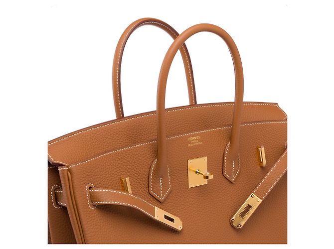 Hermès Borsa HERMES Birkin 35 in Pelle Doré - 103895 D'oro - vista 7