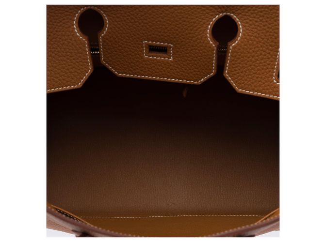 Hermès Borsa HERMES Birkin 35 in Pelle Doré - 103895 D'oro - vista 9