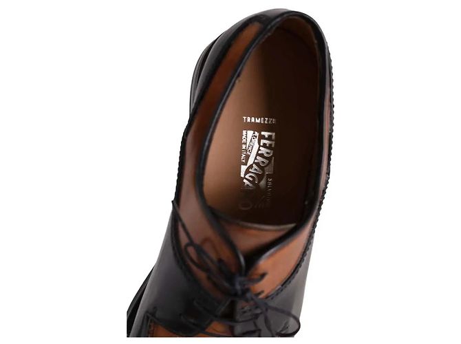 Scarpe stringate in pelle nere Salvatore Ferragamo uomo Nero - vista 6