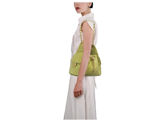 Borsa CHANEL in Pelle Verde - 103891 - vista 13